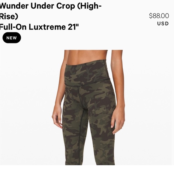 LULULEMON Wunder Under Crop High Rise Luxtreme 21 - Picture 9 of 10